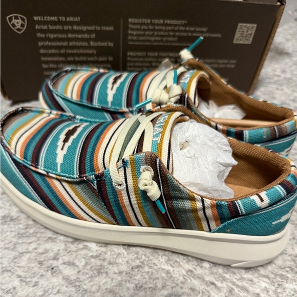 Ariat Shoes - Ariat Teal Multi-Stripe Slip-On Sneakers